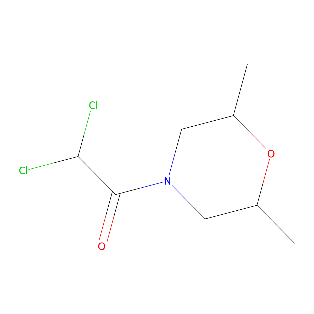 2,2-Dichloro-1-(2,6-dimethylmorpholin-4-yl)ethanone molecular structure, CAS 349106-93-0