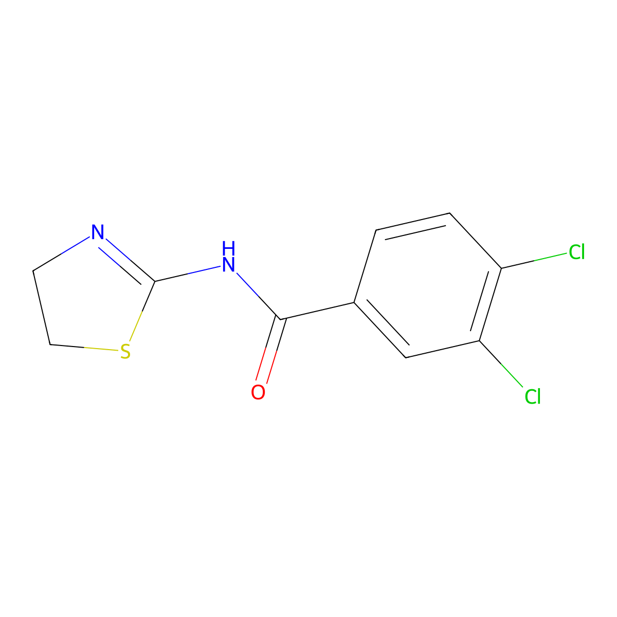 3,4-dichloro-N-(4,5-dihydro-1,3-thiazol-2-yl)benzamide molecular structure, CAS 349107-05-7