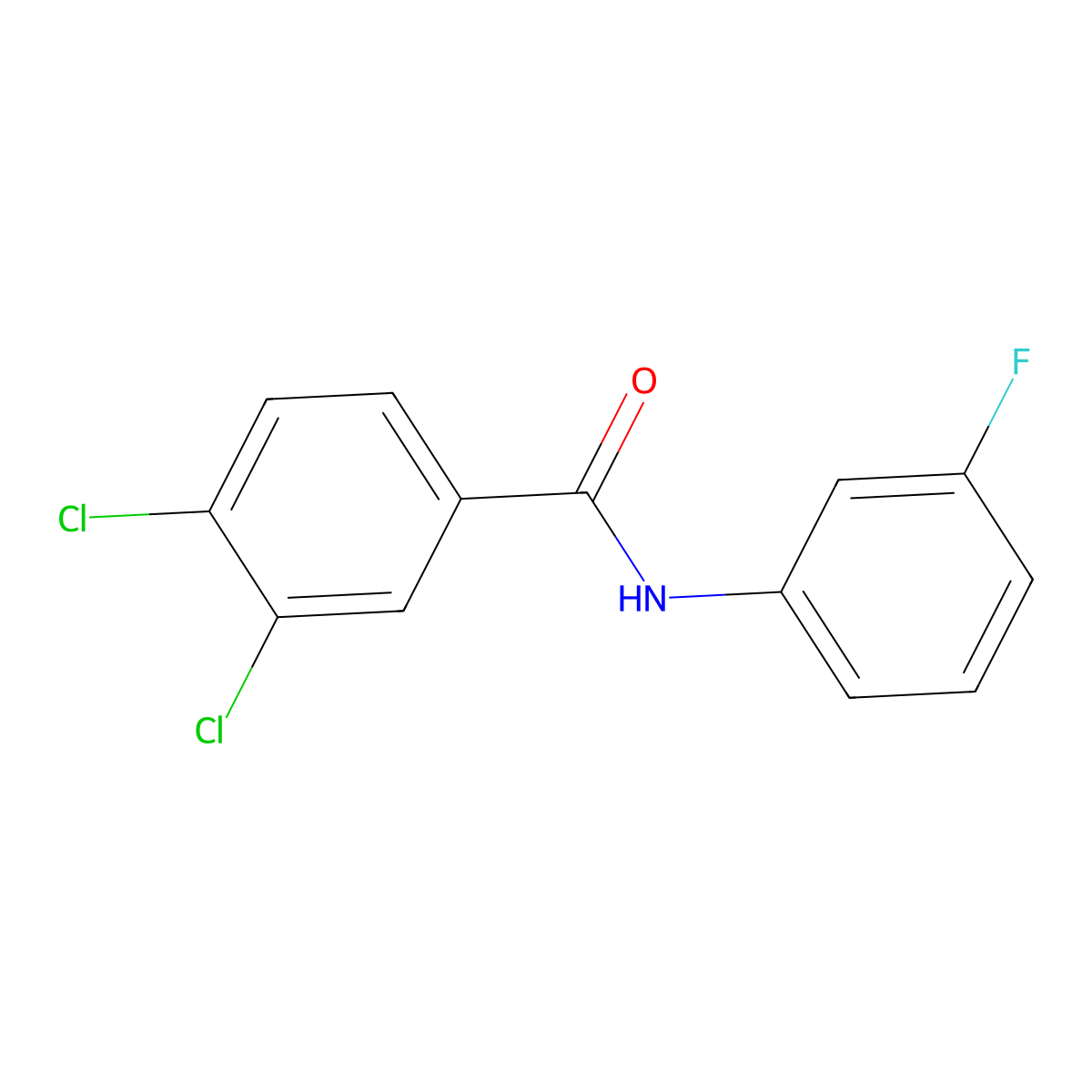 3,4-dichloro-N-(3-fluorophenyl)benzamide molecular structure, CAS 349107-12-6