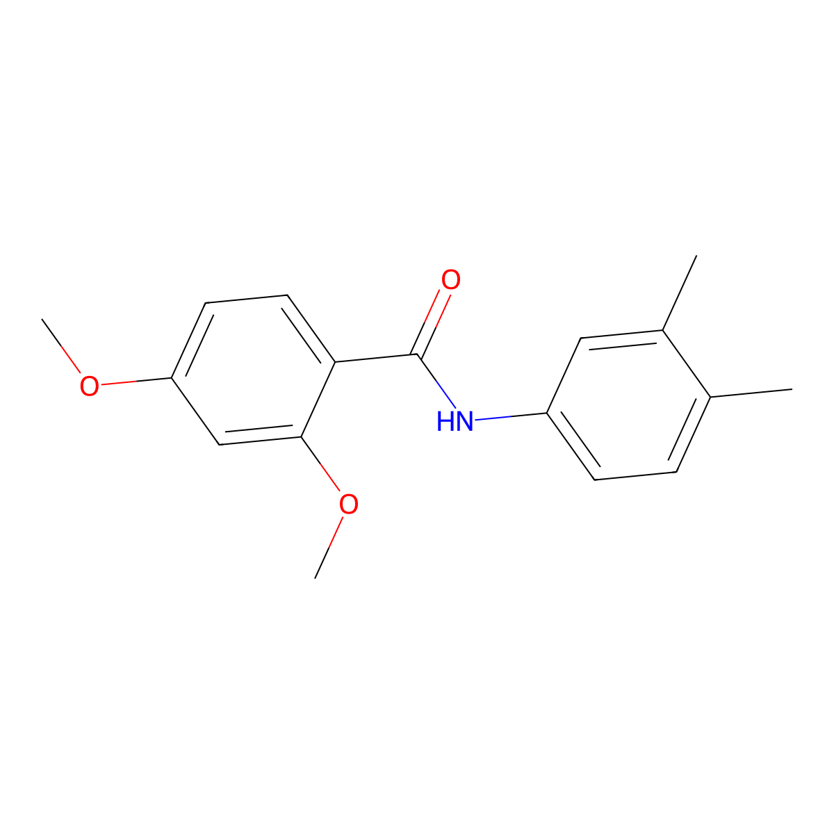N-(3,4-dimethylphenyl)-2,4-dimethoxybenzamide molecular structure, CAS 349107-23-9