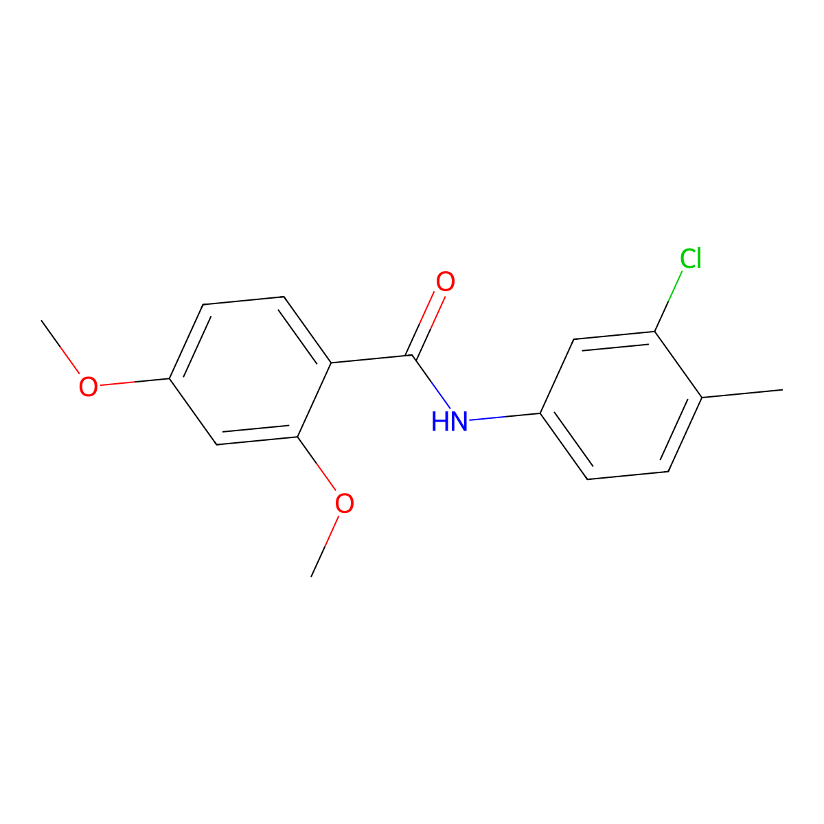 N-(3-chloro-4-methylphenyl)-2,4-dimethoxybenzamide molecular structure, CAS 349107-26-2