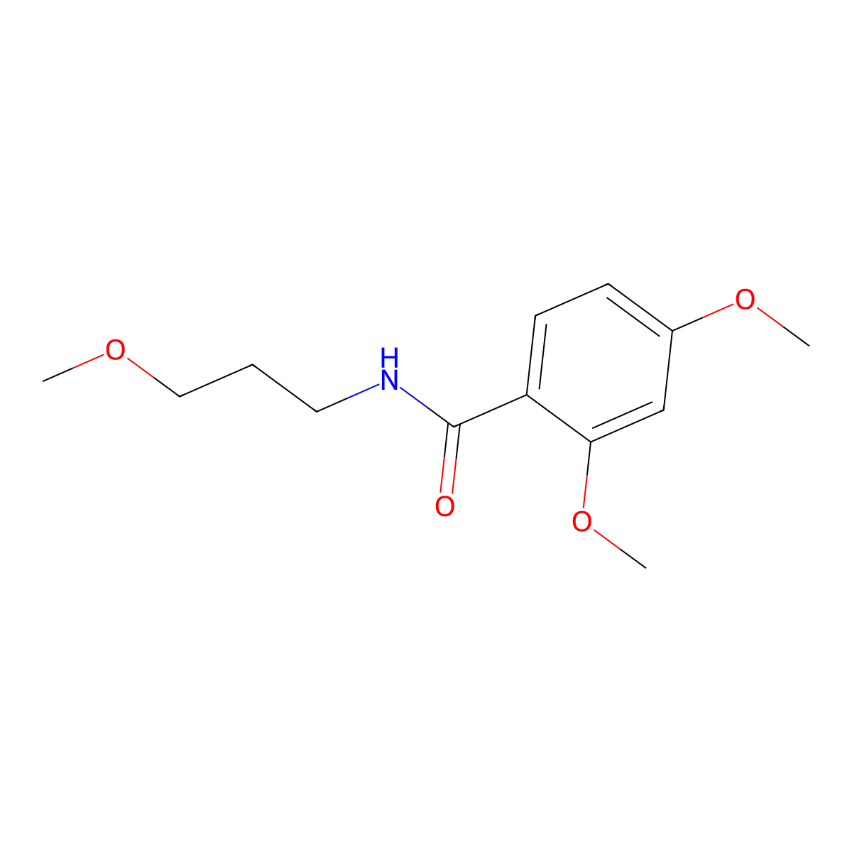 2,4-dimethoxy-N-(3-methoxypropyl)benzamide molecular structure, CAS 349107-39-7