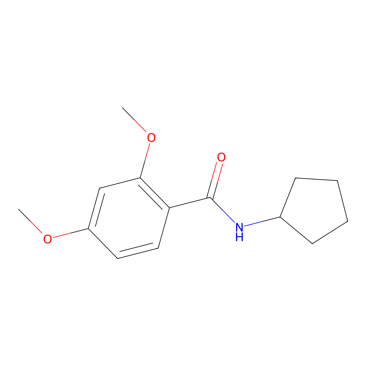 N-cyclopentyl-2,4-dimethoxybenzamide molecular structure, CAS 349107-47-7