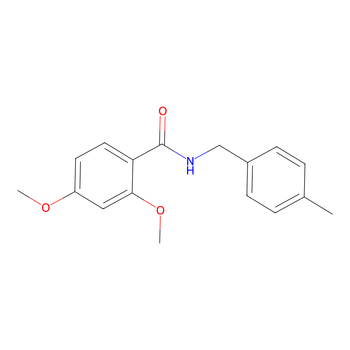 2,4-dimethoxy-N-[(4-methylphenyl)methyl]benzamide molecular structure, CAS 349107-73-9