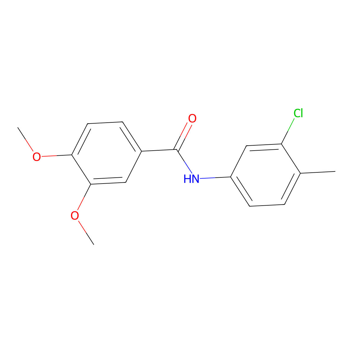 N-(3-chloro-4-methylphenyl)-3,4-dimethoxybenzamide molecular structure, CAS 349107-79-5