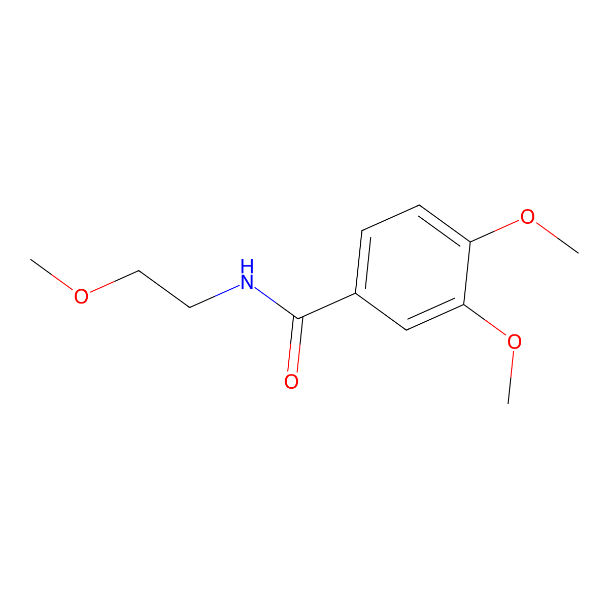 3,4-dimethoxy-N-(2-methoxyethyl)benzamide molecular structure, CAS 349107-86-4