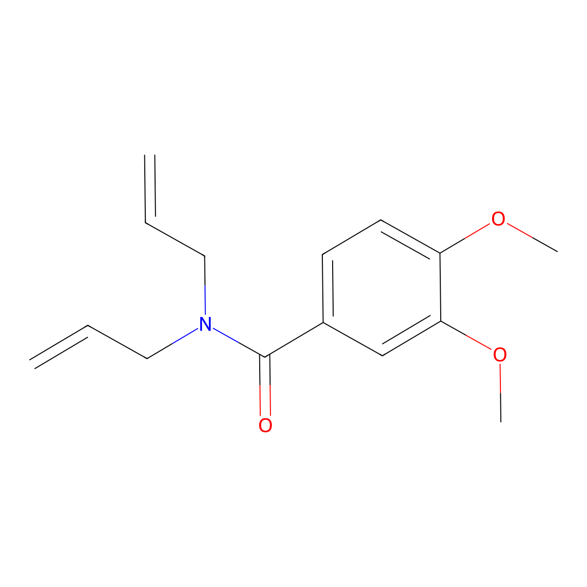 3,4-dimethoxy-N,N-bis(prop-2-enyl)benzamide molecular structure, CAS 349107-89-7