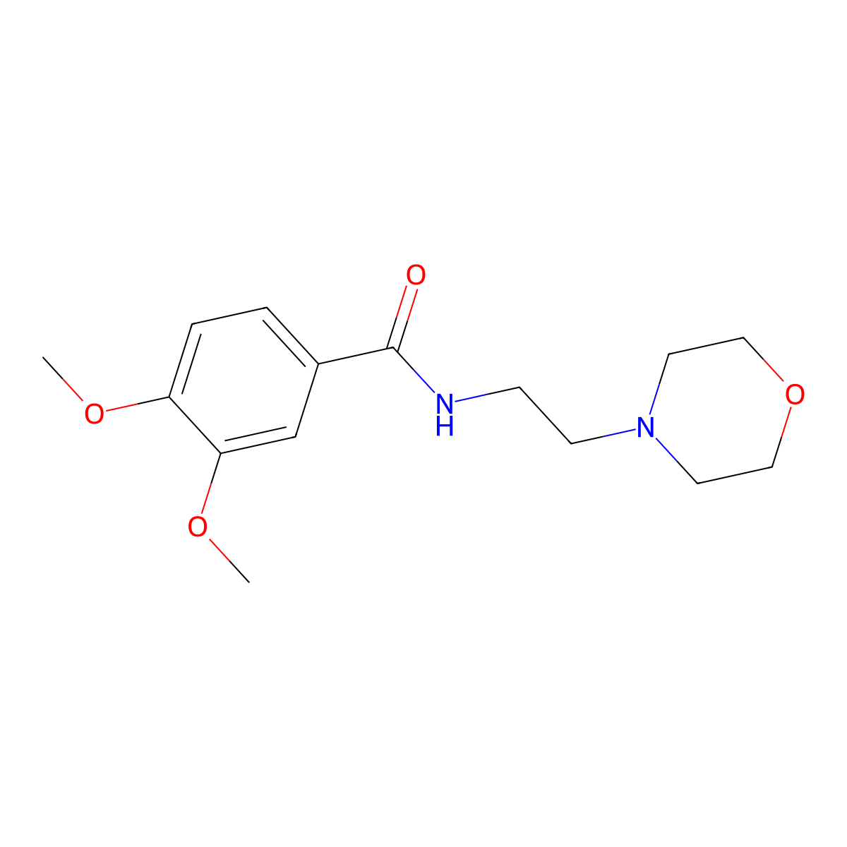 3,4-dimethoxy-N-[2-(morpholin-4-yl)ethyl]benzamide molecular structure, CAS 349107-91-1