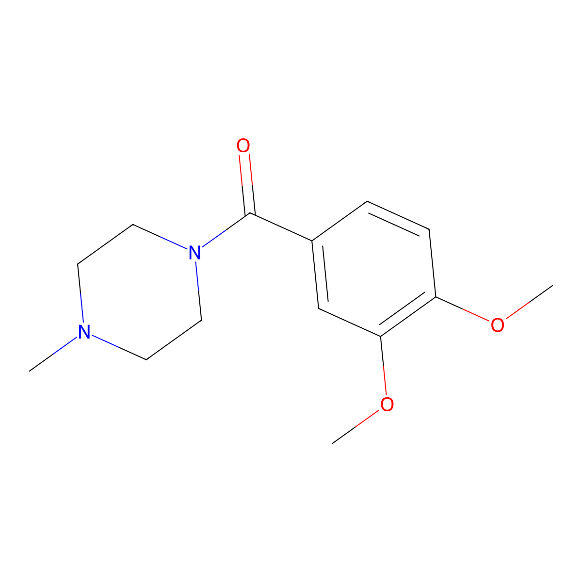 1-(3,4-Dimethoxybenzoyl)-4-methylpiperazine molecular structure, CAS 349108-03-8