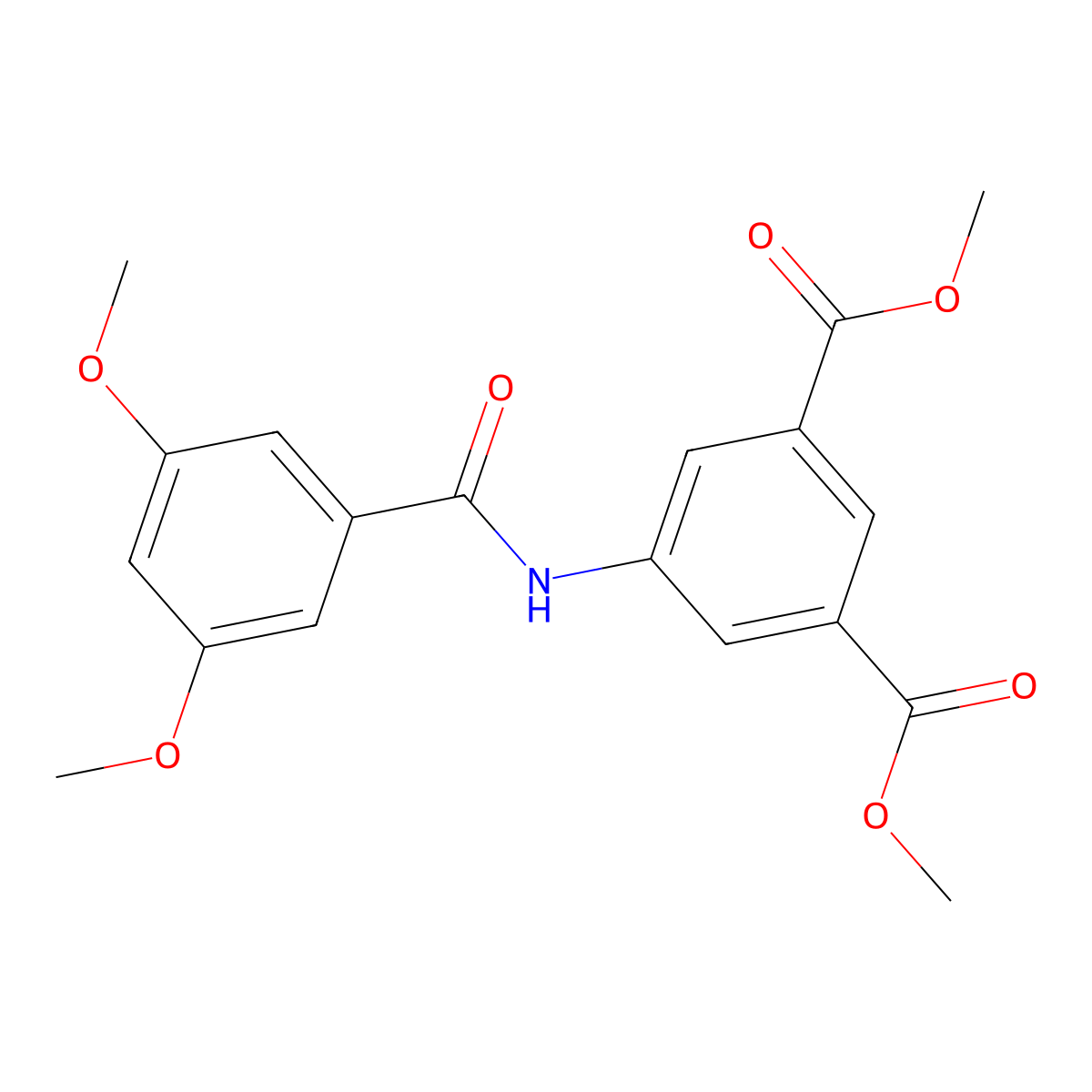 Dimethyl 5-((3,5-dimethoxybenzoyl)amino)isophthalate molecular structure, CAS 349108-33-4