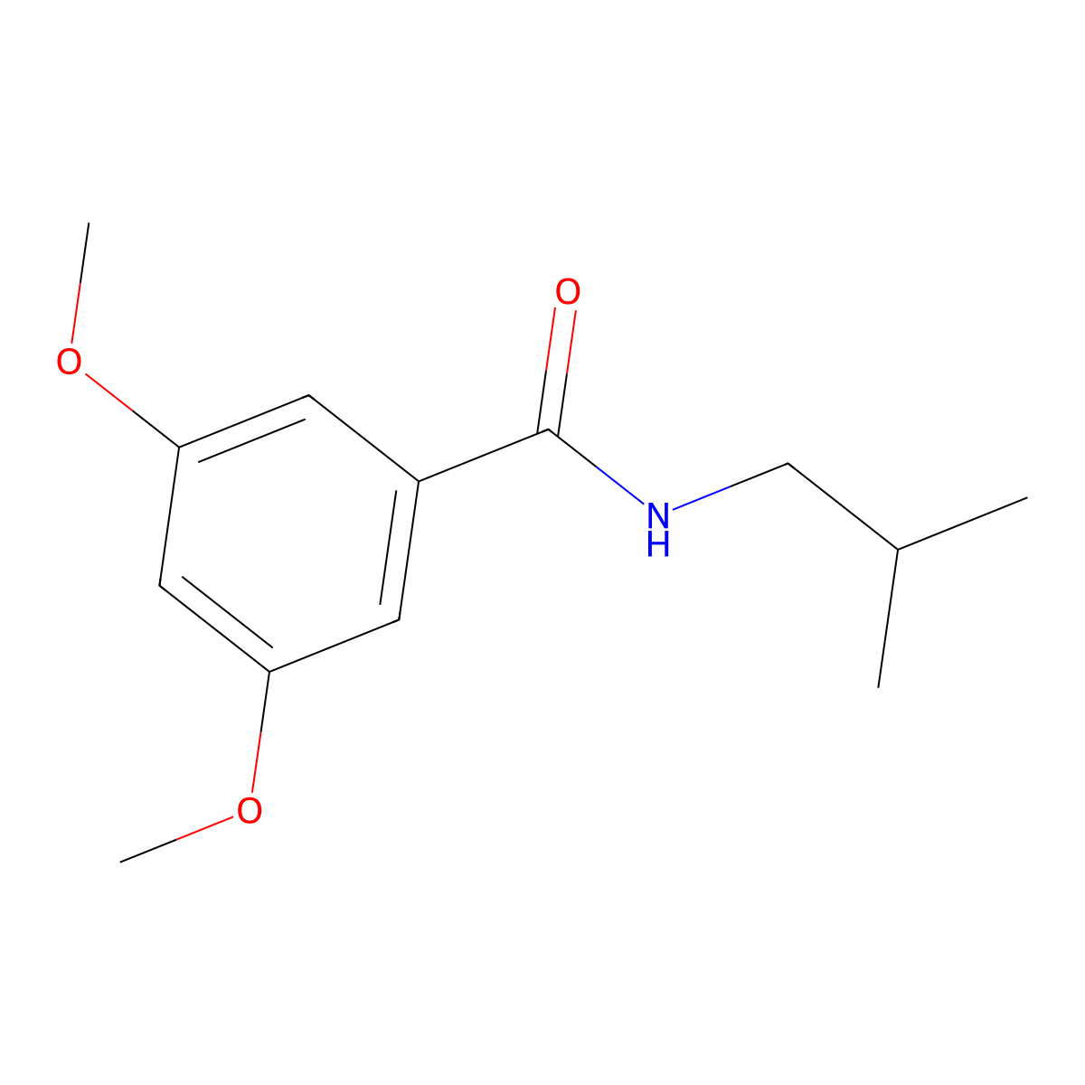 N-isobutyl-3,5-dimethoxybenzamide molecular structure, CAS 349108-43-6