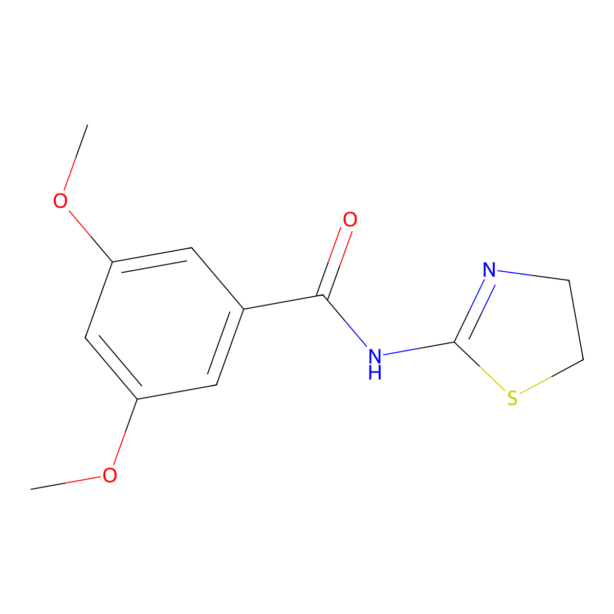 N-(4,5-dihydro-1,3-thiazol-2-yl)-3,5-dimethoxybenzamide molecular structure, CAS 349108-49-2