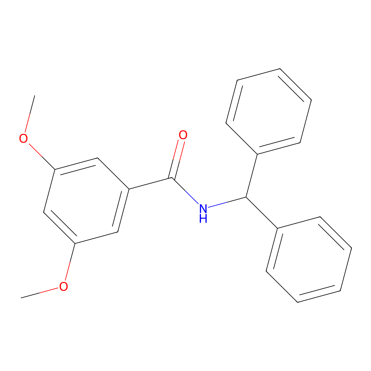 N-benzhydryl-3,5-dimethoxybenzamide molecular structure, CAS 349108-59-4