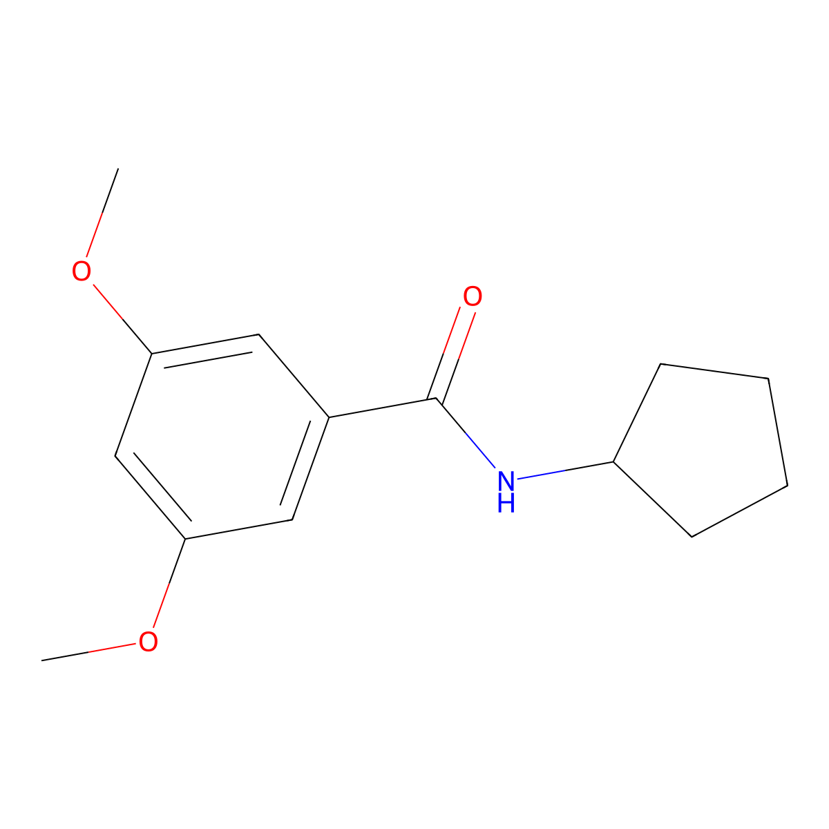 N-cyclopentyl-3,5-dimethoxybenzamide molecular structure, CAS 349108-60-7