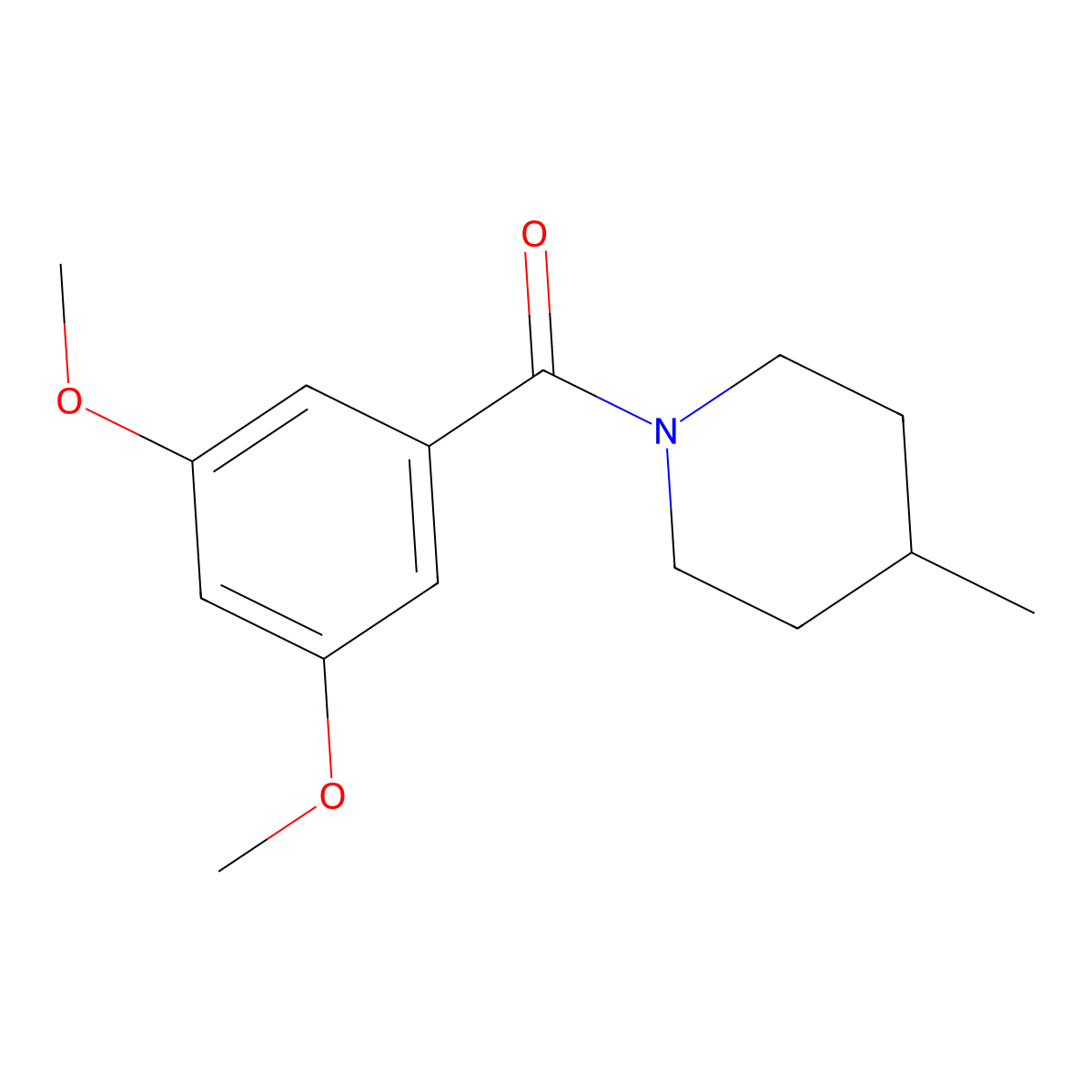 3,5-Dimethoxyphenyl 4-methylpiperidyl ketone molecular structure, CAS 349108-67-4