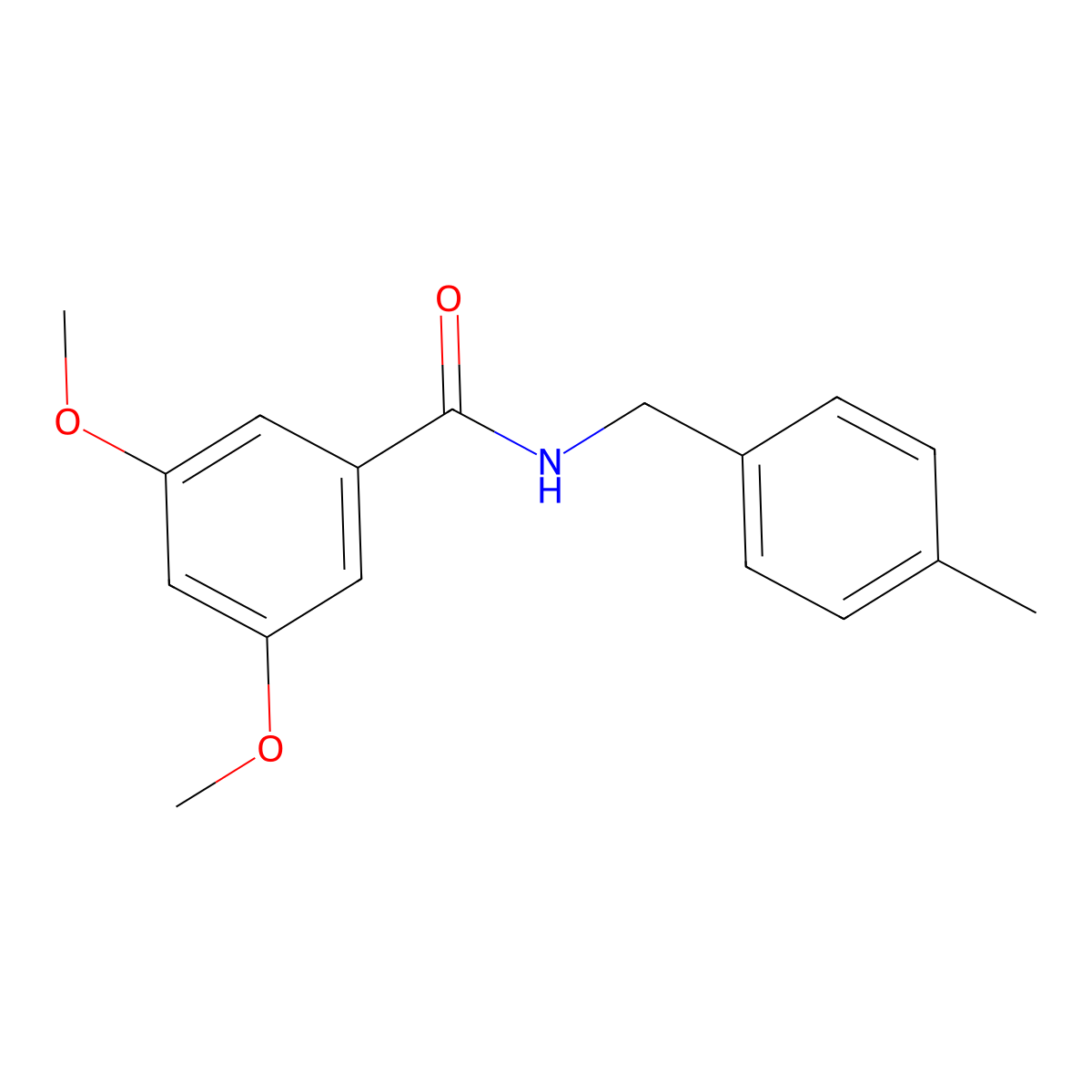 3,5-dimethoxy-N-(4-methylbenzyl)benzamide molecular structure, CAS 349108-79-8