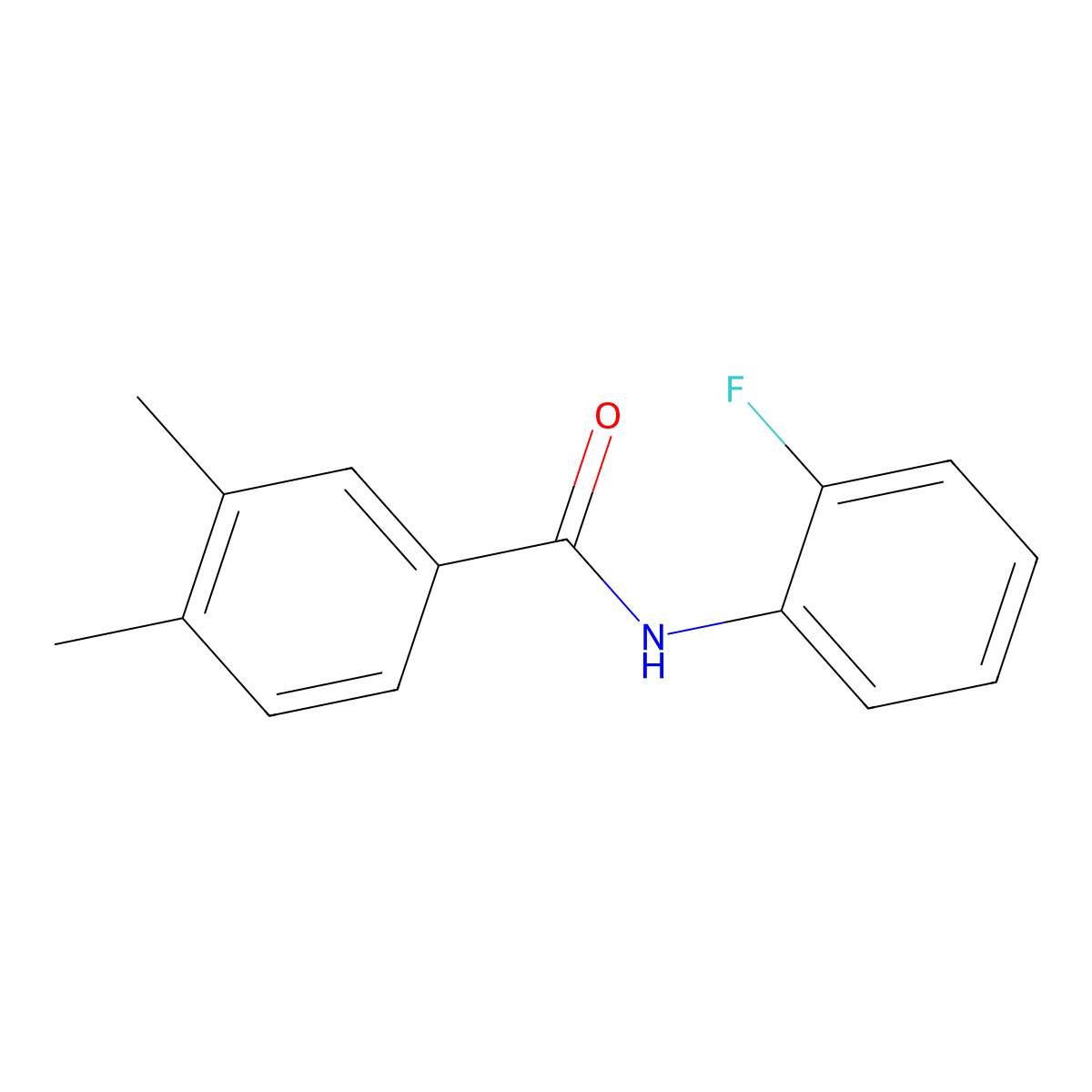 N-(2-fluorophenyl)-3,4-dimethylbenzamide molecular structure, CAS 349108-87-8