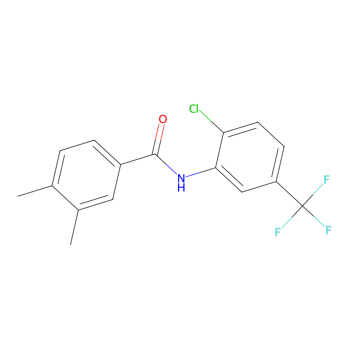N-[2-chloro-5-(trifluoromethyl)phenyl]-3,4-dimethylbenzamide molecular structure, CAS 349108-88-9