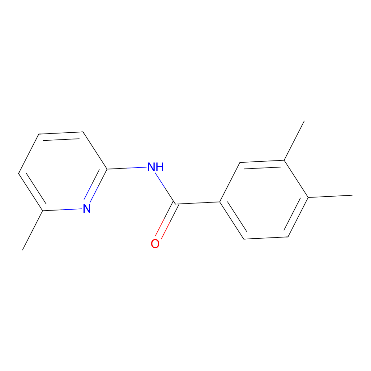 3,4-dimethyl-N-(6-methyl-2-pyridinyl)benzamide molecular structure, CAS 349109-25-7