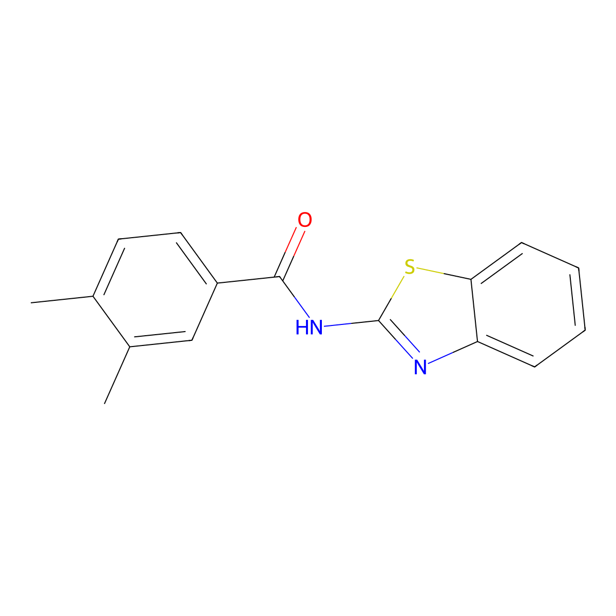 N-(1,3-benzothiazol-2-yl)-3,4-dimethylbenzamide molecular structure, CAS 349109-40-6