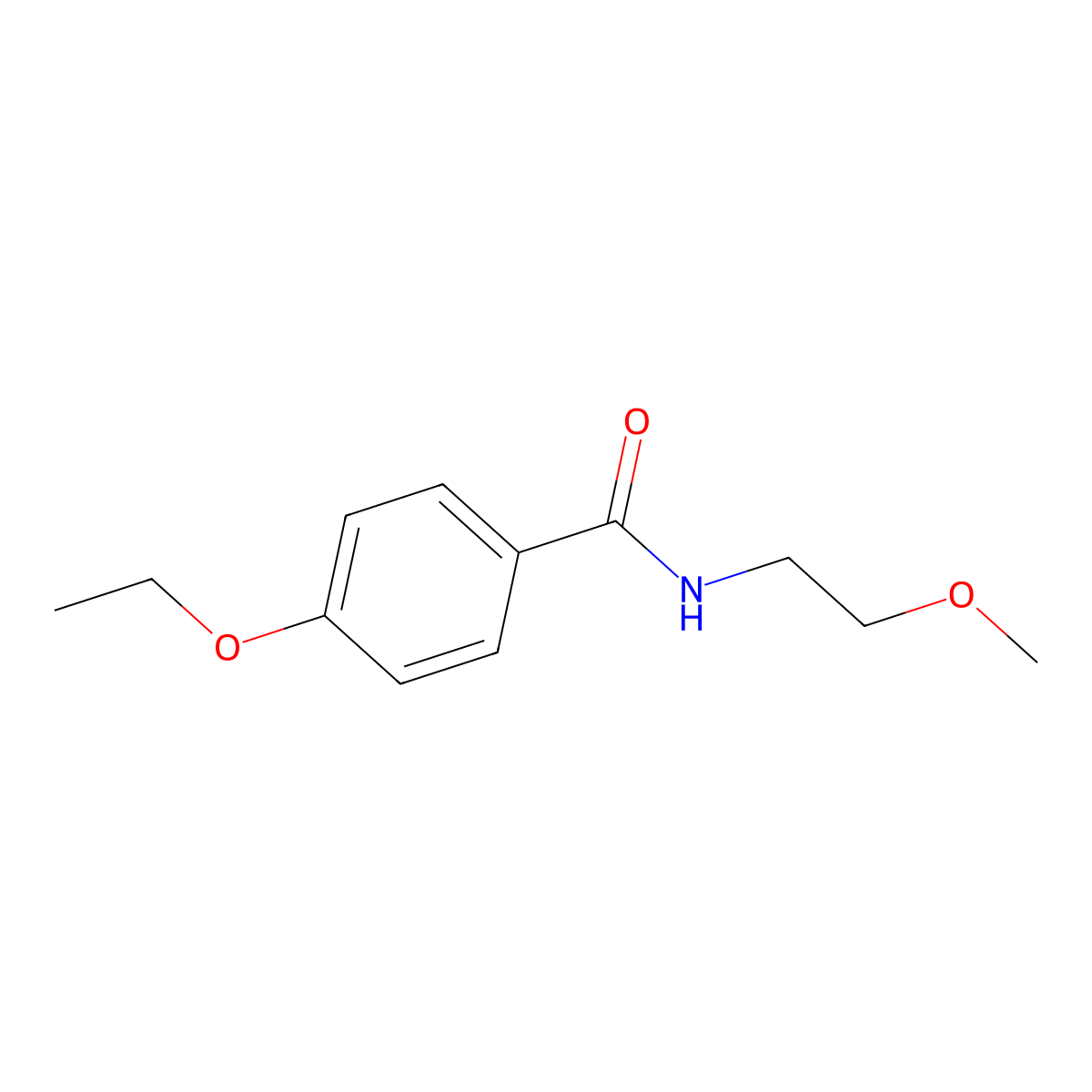 4-ethoxy-N-(2-methoxyethyl)benzamide molecular structure, CAS 349109-66-6