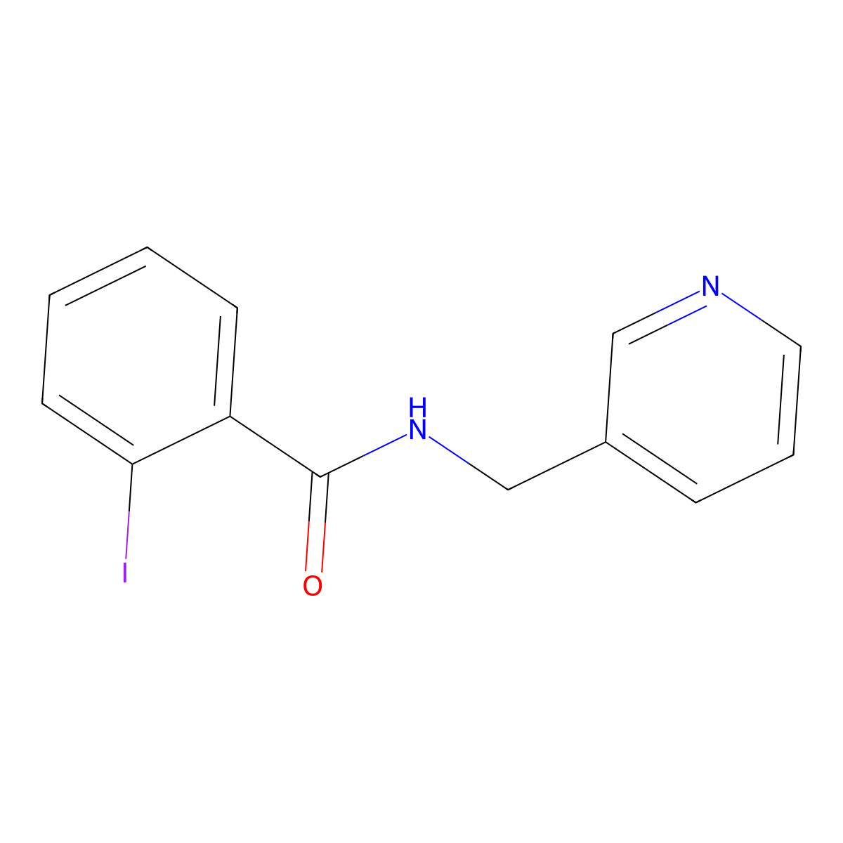 2-iodo-N-(3-pyridinylmethyl)benzamide molecular structure, CAS 349110-26-5