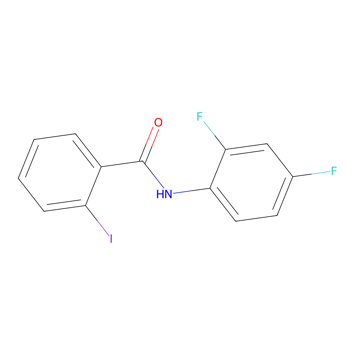 N-(2,4-difluorophenyl)-2-iodobenzamide molecular structure, CAS 349110-34-5