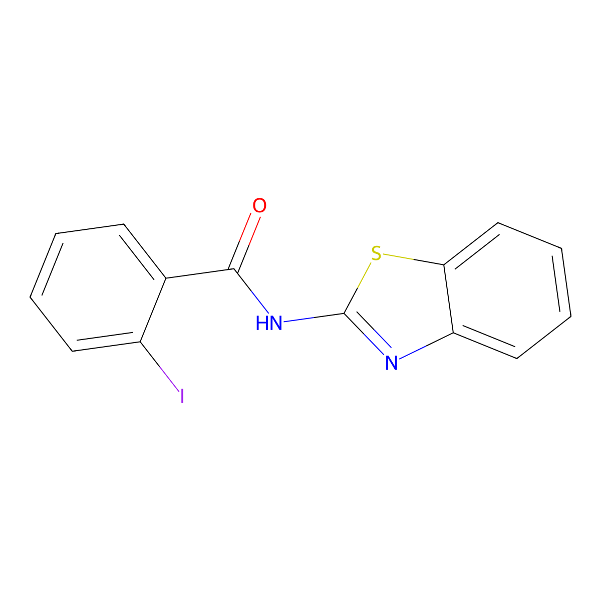 N-(1,3-Benzothiazol-2-YL)-2-iodobenzamide molecular structure, CAS 349110-40-3