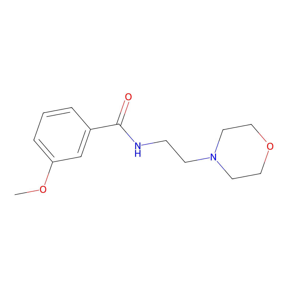 3-methoxy-N-[2-(morpholin-4-yl)ethyl]benzamide molecular structure, CAS 349110-59-4