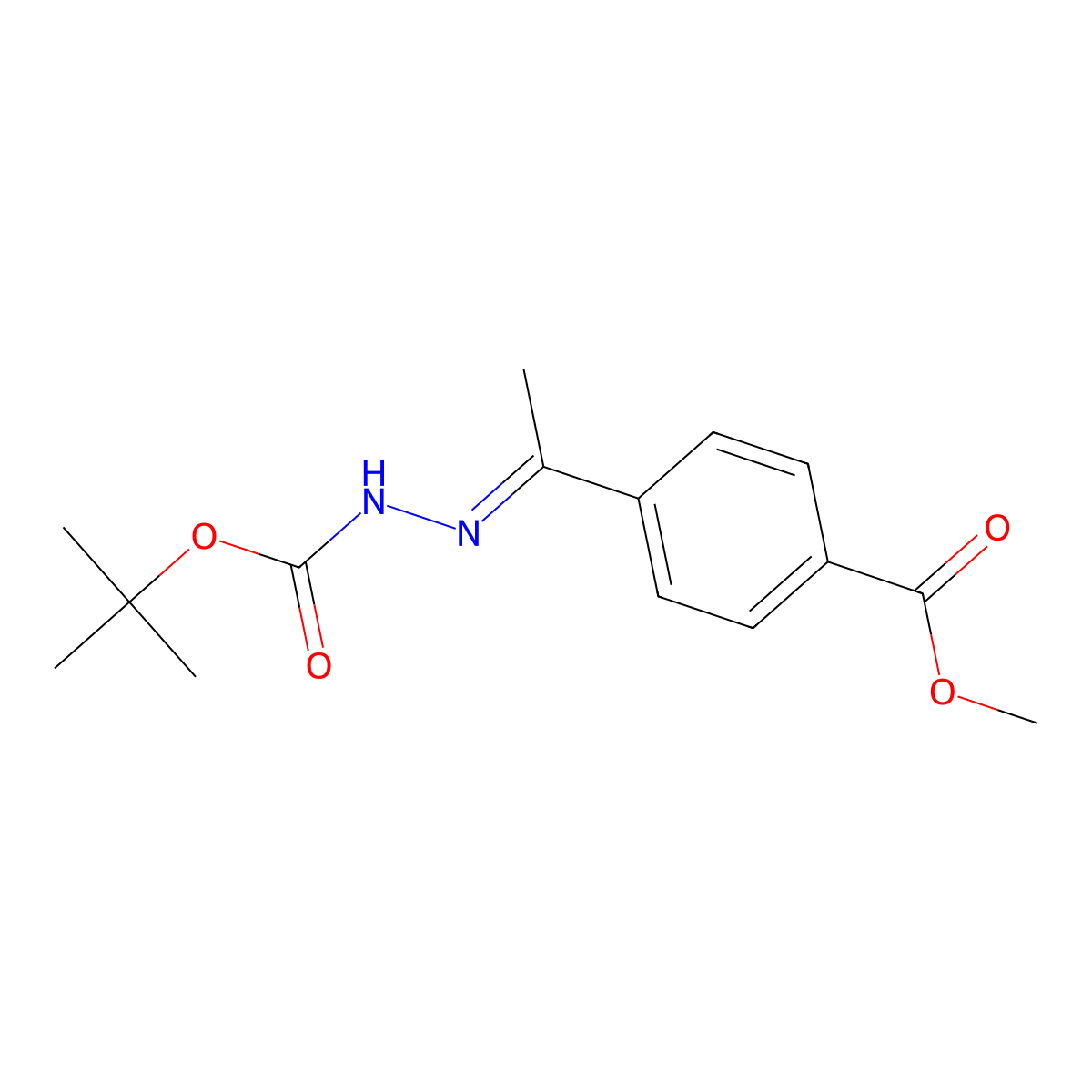 Methyl 4-[1-({[(tert-butoxy)carbonyl]amino}imino)ethyl]benzoate molecular structure, CAS 349111-15-5