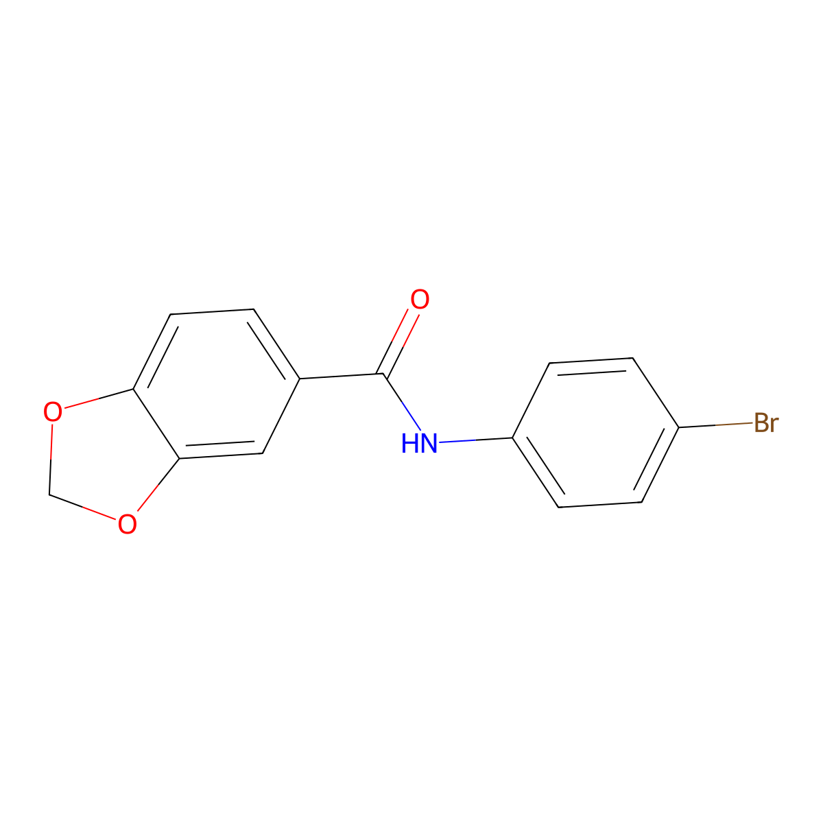 N-(4-bromophenyl)-1,3-benzodioxole-5-carboxamide molecular structure, CAS 349113-95-7