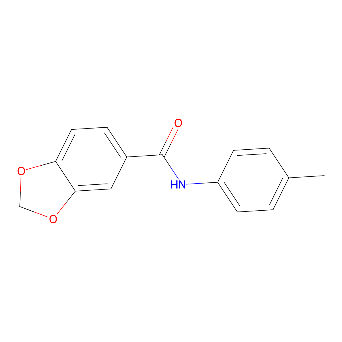 N-(4-Methylphenyl)-1,3-benzodioxole-5-carboxamide molecular structure, CAS 349113-96-8