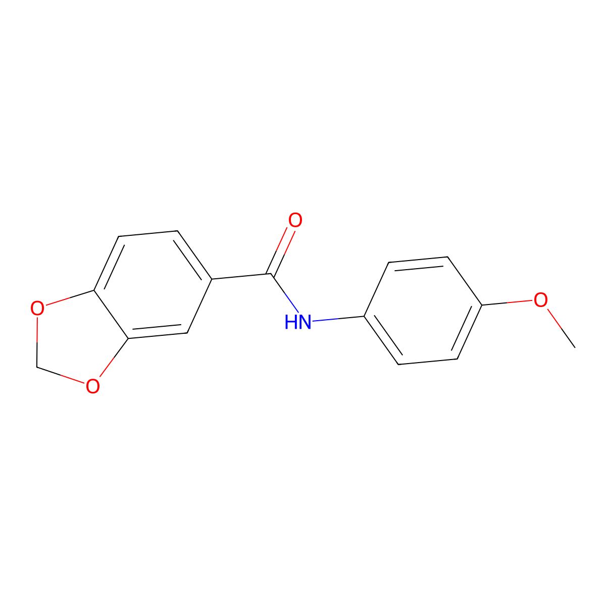 N-(4-methoxyphenyl)-1,3-benzodioxole-5-carboxamide molecular structure, CAS 349113-98-0