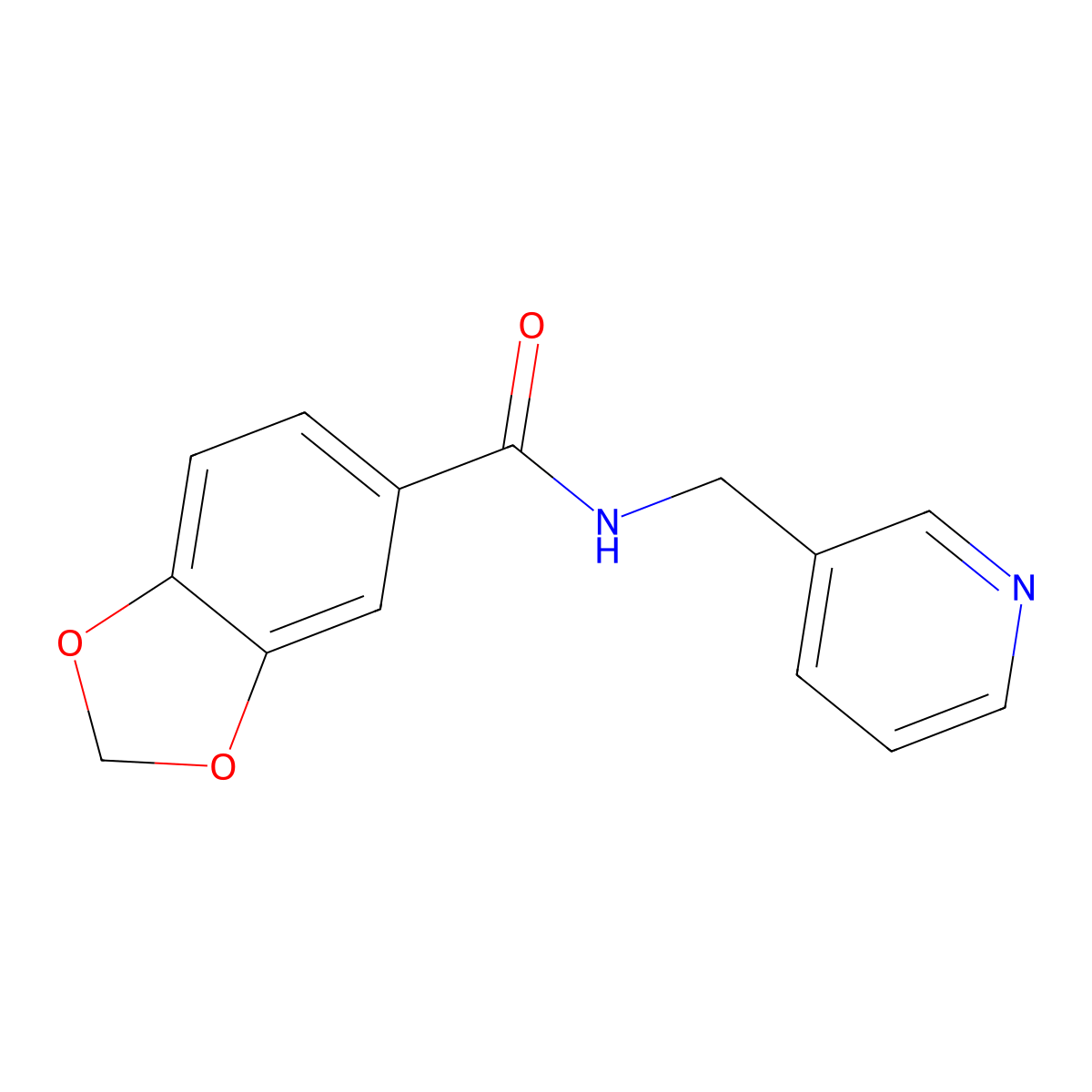 N-(3-pyridinylmethyl)-1,3-benzodioxole-5-carboxamide molecular structure, CAS 349114-03-0