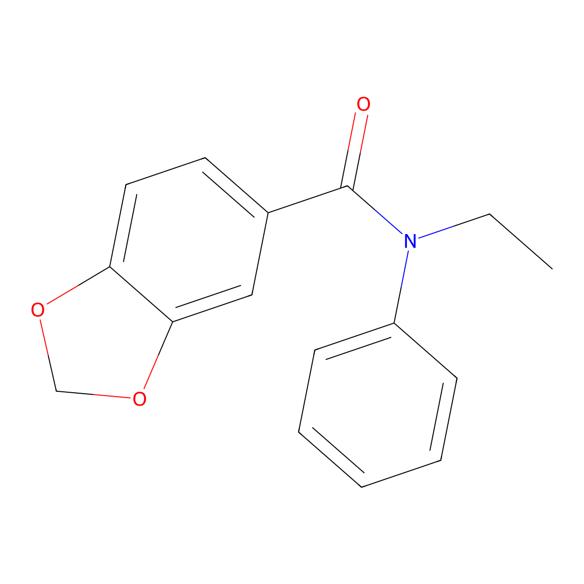 N-ethyl-N-phenyl-1,3-benzodioxole-5-carboxamide molecular structure, CAS 349114-06-3