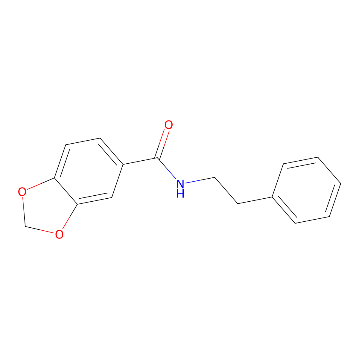 N-(2-phenylethyl)-1,3-benzodioxole-5-carboxamide molecular structure, CAS 349114-09-6