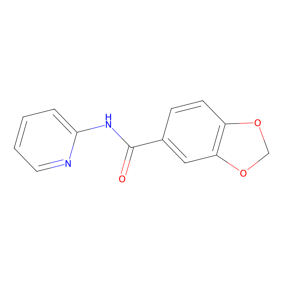 N-(2-Pyridinyl)-1,3-benzodioxole-5-carboxamide molecular structure, CAS 349114-12-1