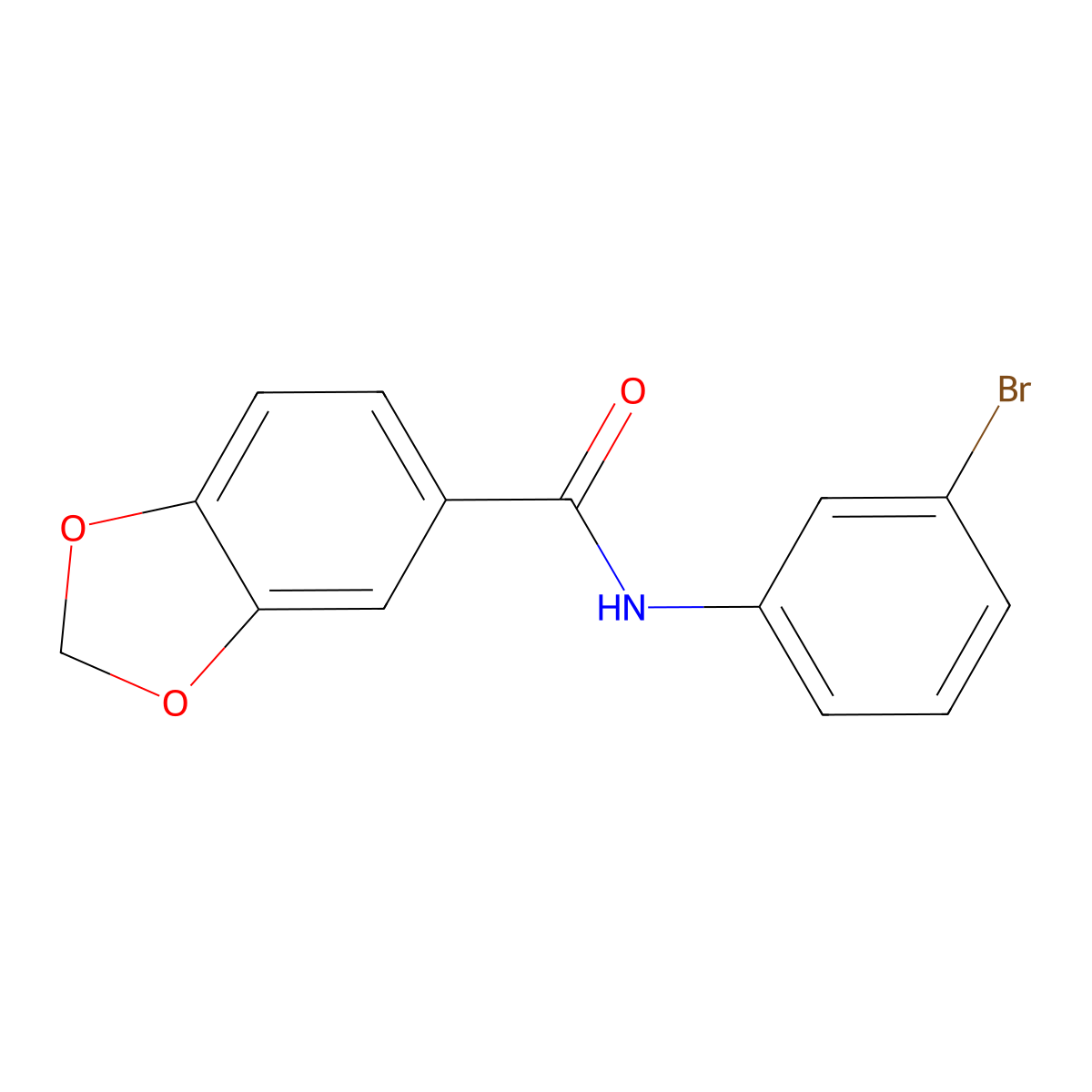 N-(3-bromophenyl)-1,3-benzodioxole-5-carboxamide molecular structure, CAS 349114-14-3