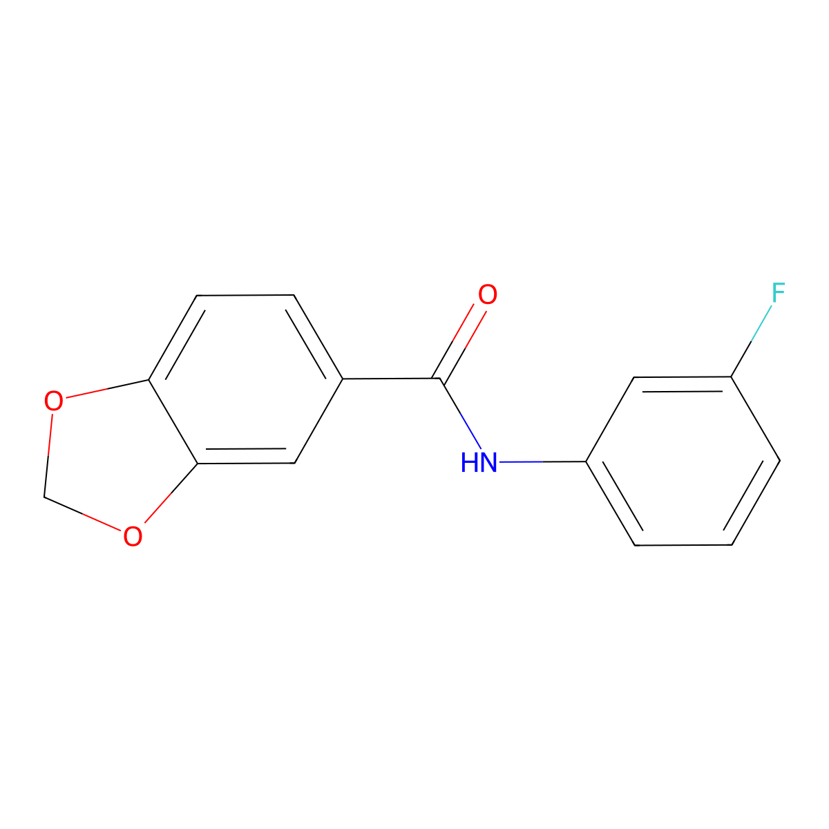 N-(3-fluorophenyl)-1,3-benzodioxole-5-carboxamide molecular structure, CAS 349114-19-8
