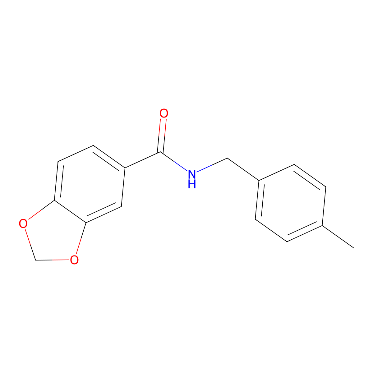 N-(4-methylbenzyl)-1,3-benzodioxole-5-carboxamide molecular structure, CAS 349114-25-6