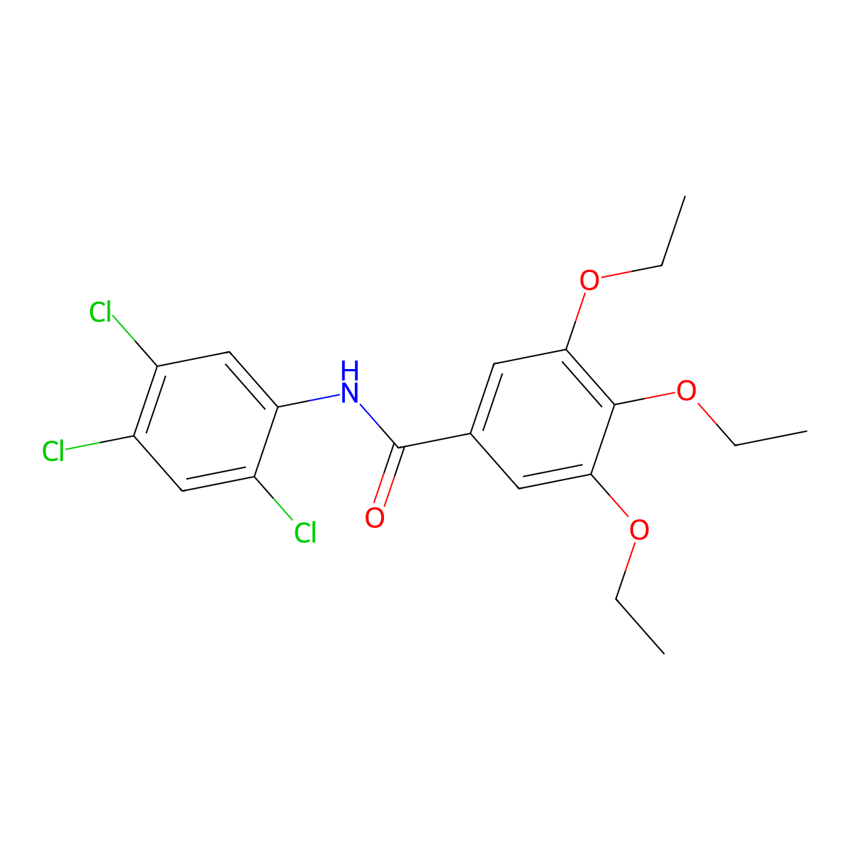 3,4,5-triethoxy-N-(2,4,5-trichlorophenyl)benzamide molecular structure, CAS 349114-77-8