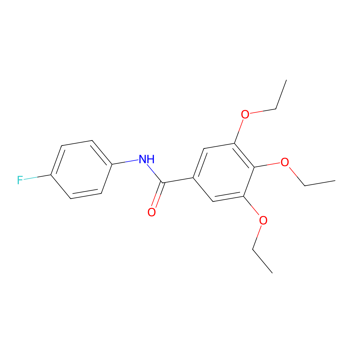 3,4,5-triethoxy-N-(4-fluorophenyl)benzamide molecular structure, CAS 349114-81-4
