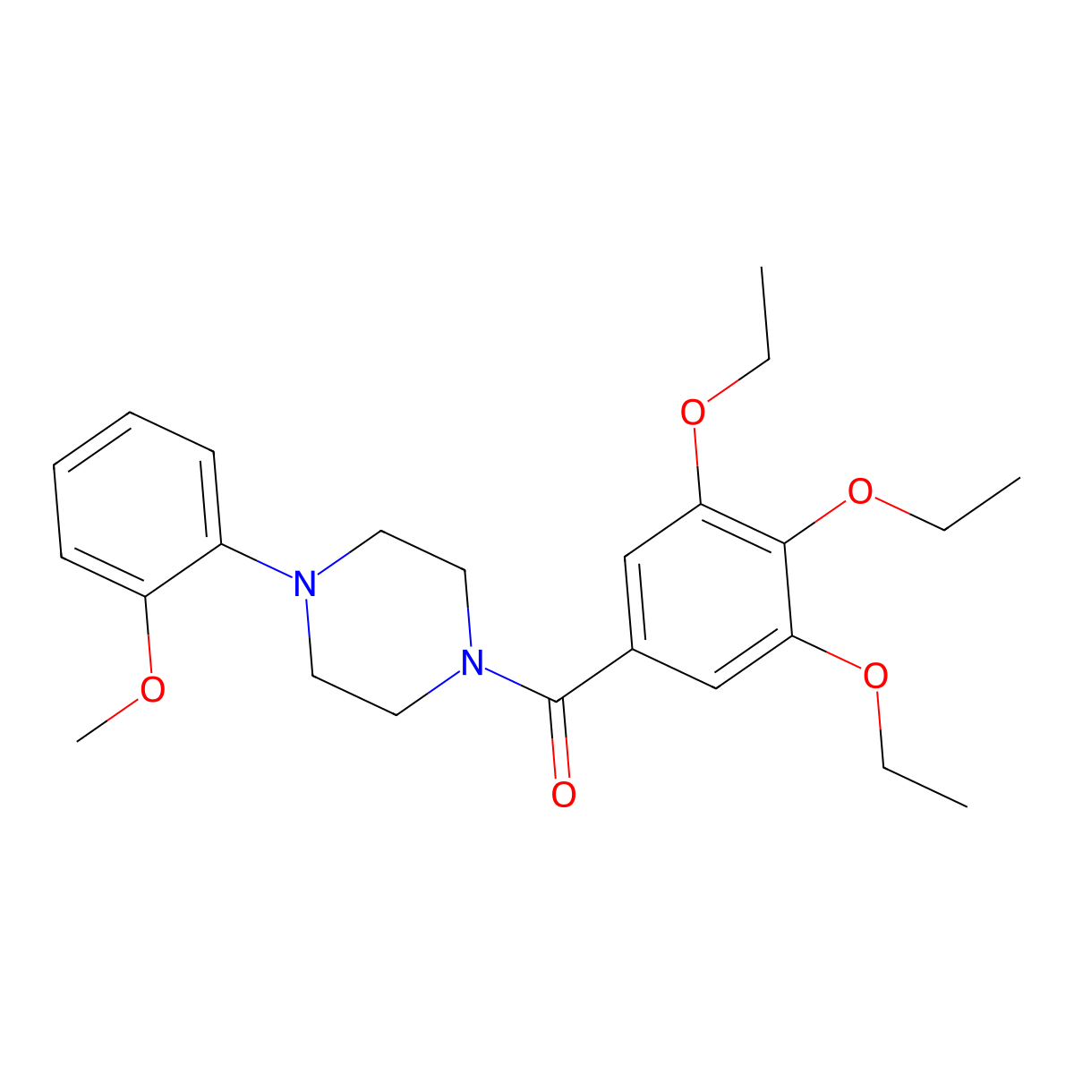 1-(2-Methoxyphenyl)-4-(3,4,5-triethoxybenzoyl)piperazine molecular structure, CAS 349114-88-1