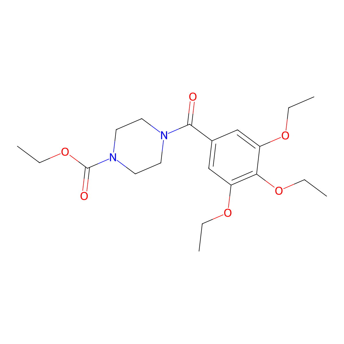 Ethyl 4-(3,4,5-triethoxybenzoyl)piperazine-1-carboxylate molecular structure, CAS 349114-89-2