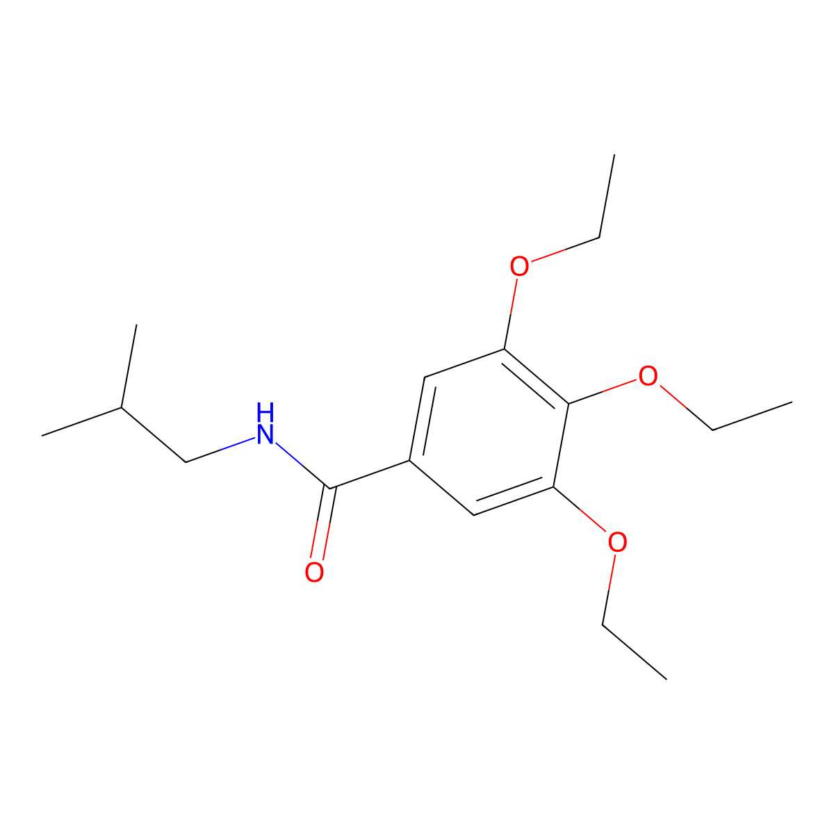 3,4,5-triethoxy-N-isobutylbenzamide molecular structure, CAS 349114-97-2