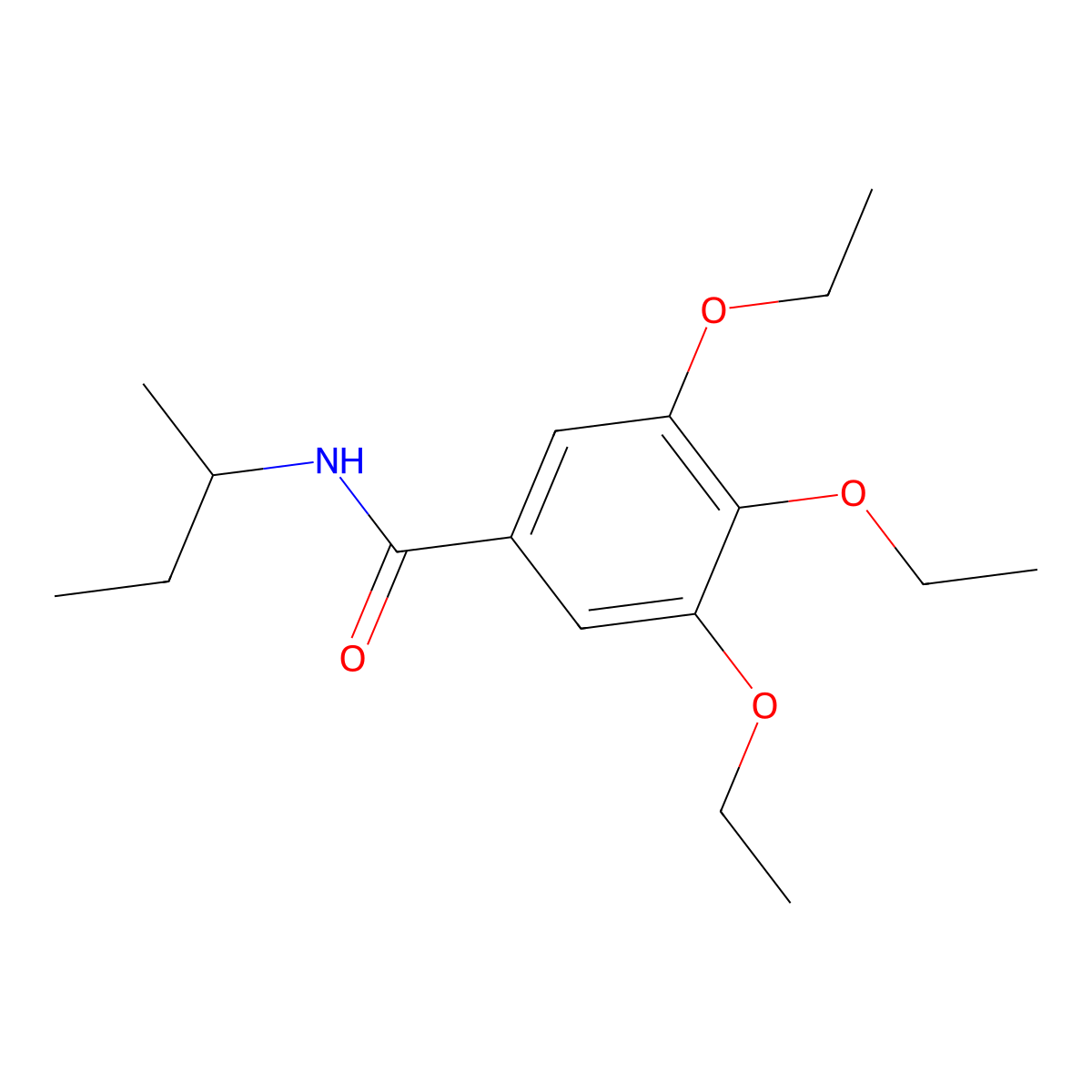 N-(butan-2-yl)-3,4,5-triethoxybenzamide molecular structure, CAS 349114-98-3