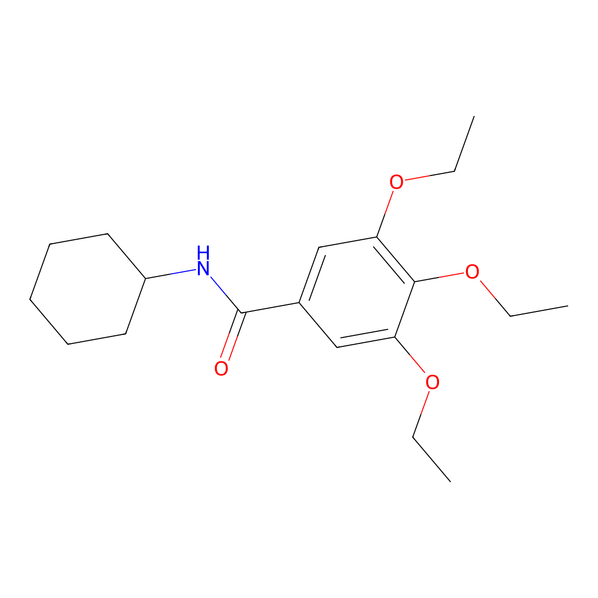 N-cyclohexyl-3,4,5-triethoxybenzamide molecular structure, CAS 349115-11-3