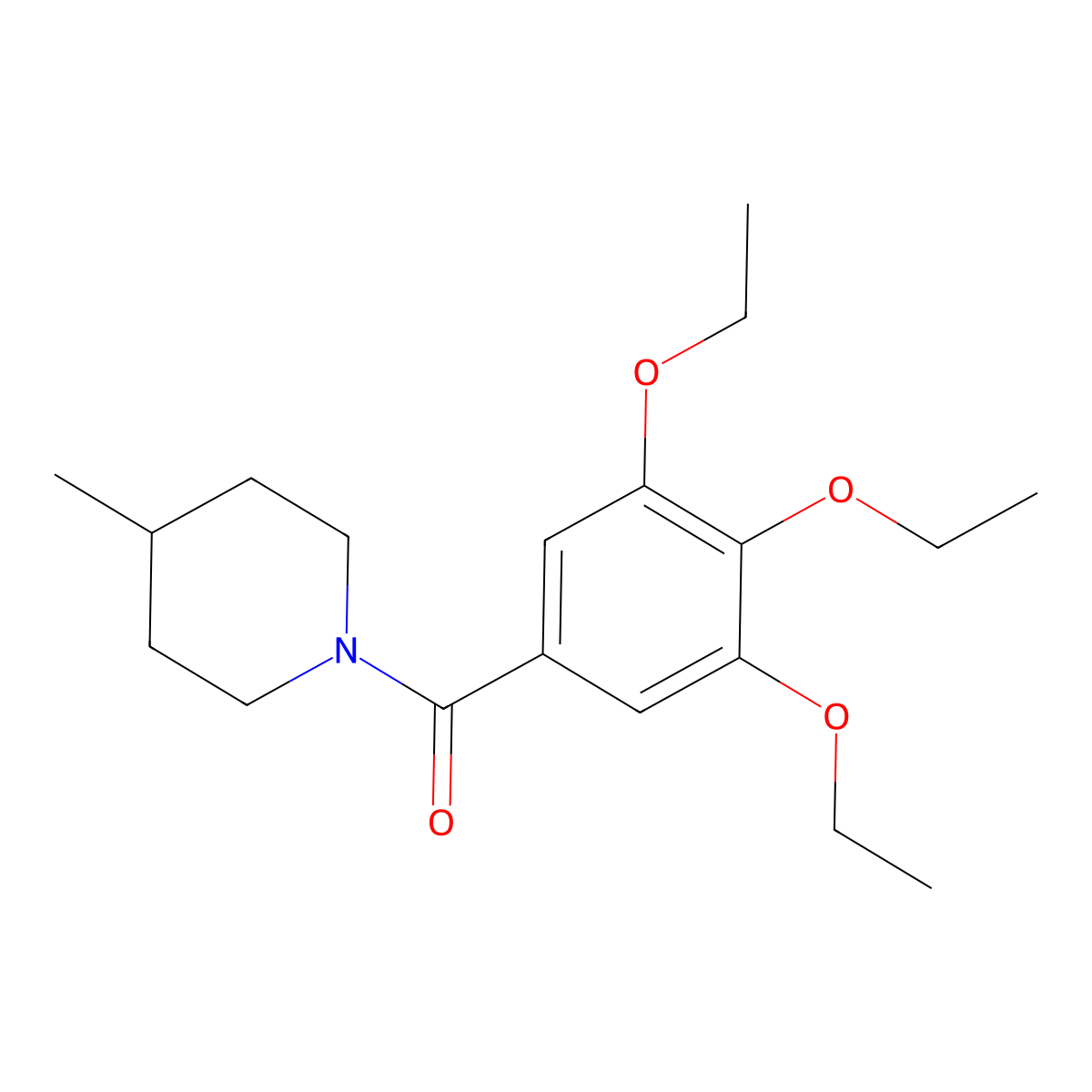4-Methyl-1-(3,4,5-triethoxybenzoyl)piperidine molecular structure, CAS 349115-27-1