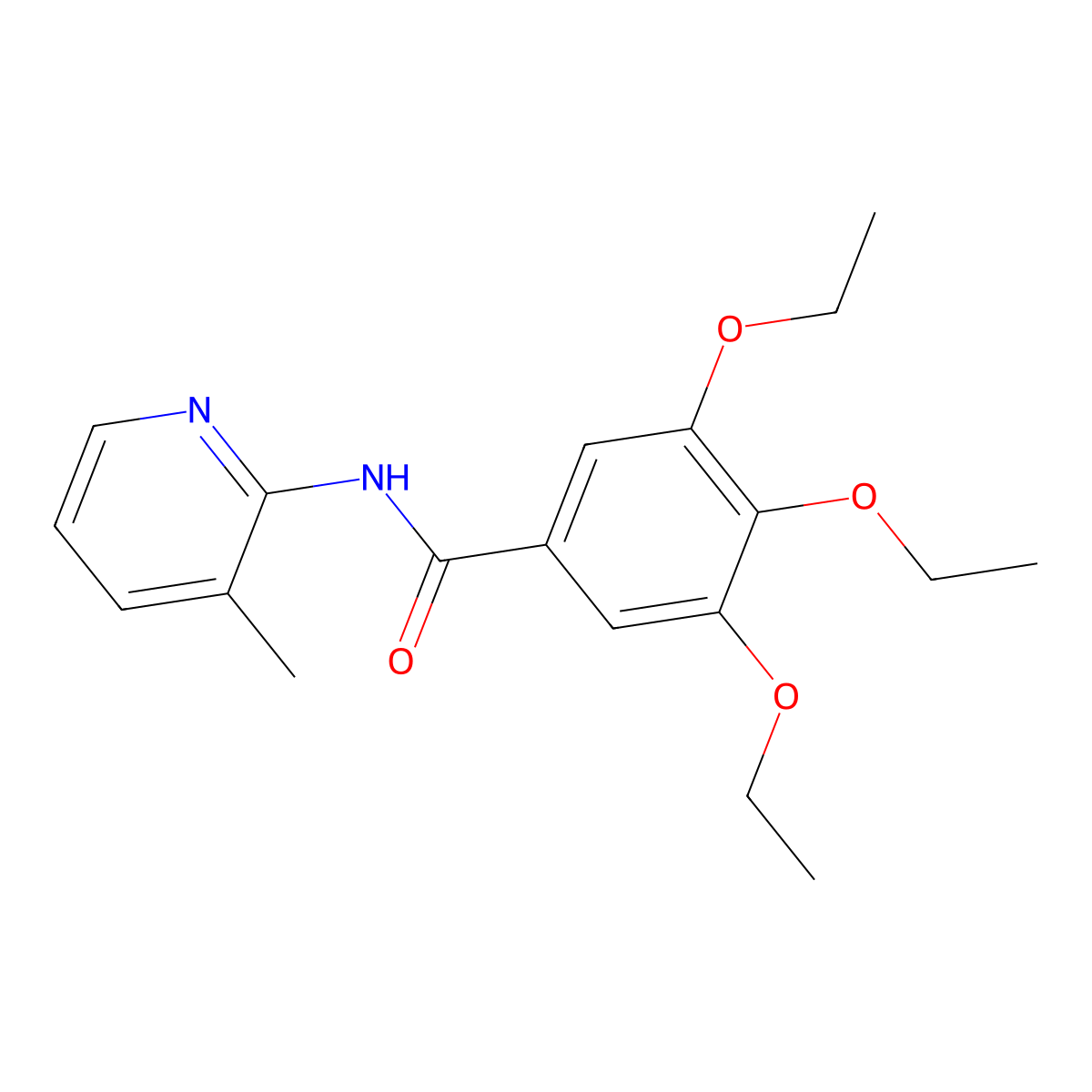 3,4,5-triethoxy-N-(3-methylpyridin-2-yl)benzamide molecular structure, CAS 349115-30-6