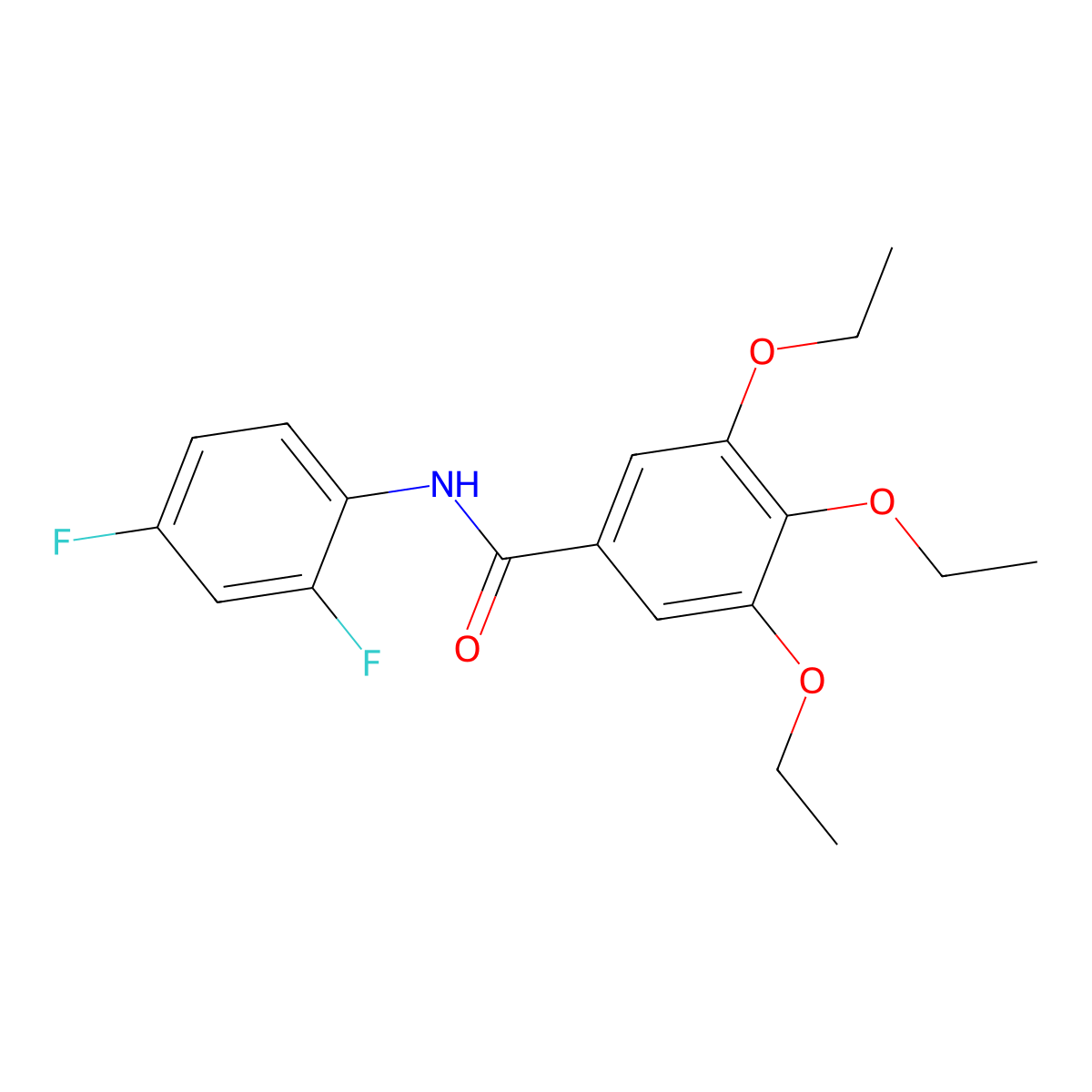 N-(2,4-difluorophenyl)-3,4,5-triethoxybenzamide molecular structure, CAS 349115-38-4
